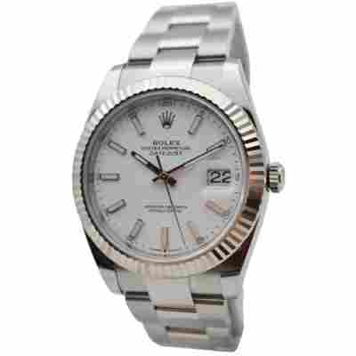 ROLEX DATEJUST 41 OYSTER STEEL FULL SET 2023 WHITE DIAL REF: 126334