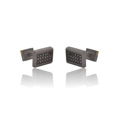 BUTONI DIN TITAN SI AUR GALBEN 18K CU DIAMANTE NATURALE_112844