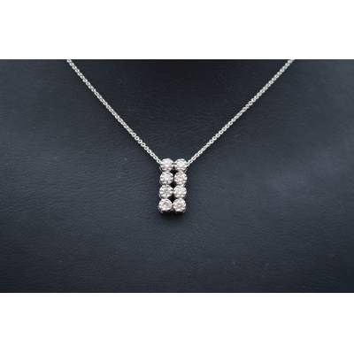 LANT SI PANDANT DIN AUR ALB 18K CU DIAMANTE NATURALE_114333