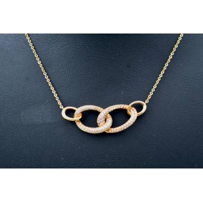 COLIER DIN AUR GALBEN 18K CU DIAMANTE NATURALE