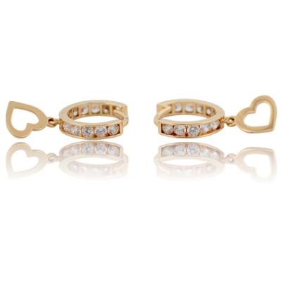 CERCEI ROTUNZI PENT4RU COPII CU PANDANT IN FORMA DE INIMA DIN AUR GALBEN 14K_130947