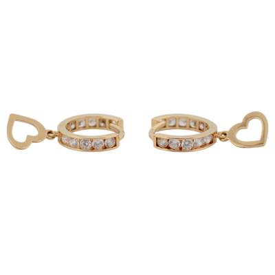 CERCEI ROTUNZI PENT4RU COPII CU PANDANT IN FORMA DE INIMA DIN AUR GALBEN 14K_130947