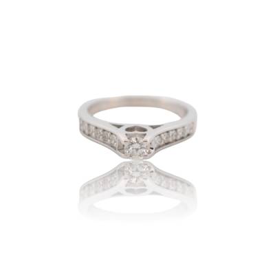 INEL DE LOGODNA DIN AUR ALB 14K CU DIAMANTE NATURALE_110372