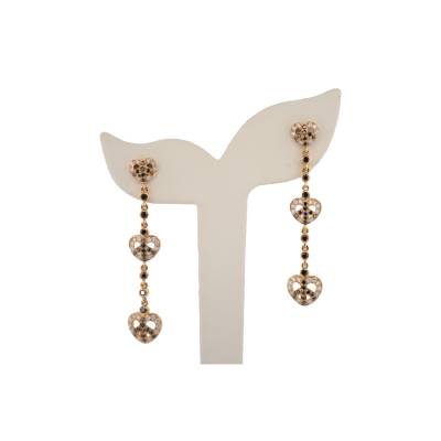 CERCEI LUNGI DIN AUR GALBEN 14K CU DIAMANTE NATURALE_107461
