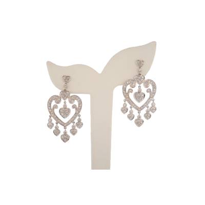 CERCEI DIN AUR ALB 18K CU DIAMANTE NATURALE_109727