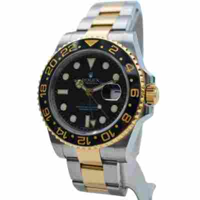 ROLEX GMT-MASTER II 40 TWO TONE BLACK DIAL CERAMIC BEZEL OYSTER AUTOMATIC REF: 116713LN