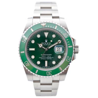 ROLEX SUBMARINER DATE HULK 40 AUTOMATIC GREEN CERAMIC BOX+PAPERS 2015 REF: 116610LV