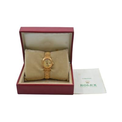 ROLEX LADY DATEJUST 26 YELLOW GOLD CHAMPAGNE PRESIDENT BOX+PAPERS 1978 REF: 6927