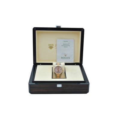 ROLEX DATEJUST 36 TWO TONE SILVER DIAMOND DIAL JUBILEE 2001 AUTOMATIC REF: 16233