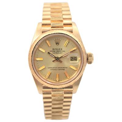 ROLEX LADY DATEJUST 26 YELLOW GOLD CHAMPAGNE PRESIDENT BOX+PAPERS 1978 REF: 6927