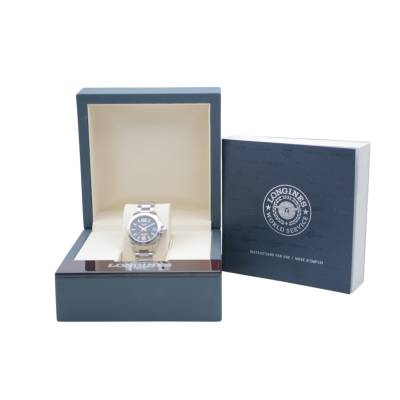 LONGINES CONQUEST 29.5MM BLACK DIAL QUARTZ LADIES BOX+PAPERS REF: L3.380.4.58.6