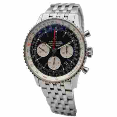 BREITLING NAVITIMER 1 CHRONOGRAPH 43MM STAINLESS STEEL BLACK DIAL AUTOMATIC REF: AB0121