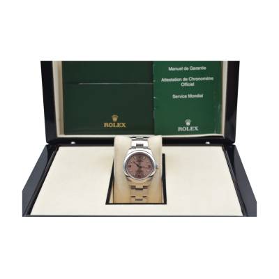 ROLEX OYSTER PERPETUAL 31 SALMON DIAL OYSTERSTEEL PAPERS 2007 AUTOMATIC REF: 177200