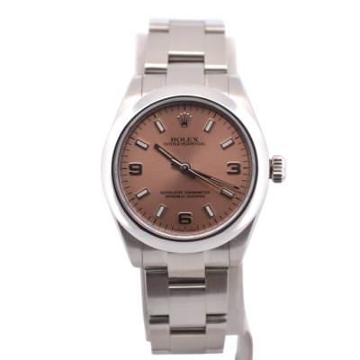 ROLEX OYSTER PERPETUAL 31 SALMON DIAL OYSTERSTEEL PAPERS 2007 AUTOMATIC REF: 177200
