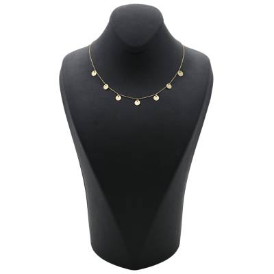 LANT CU MULTIPLE PANDANTE IN FORMA DE BANUT DIN AUR GALBEN 14K_133880