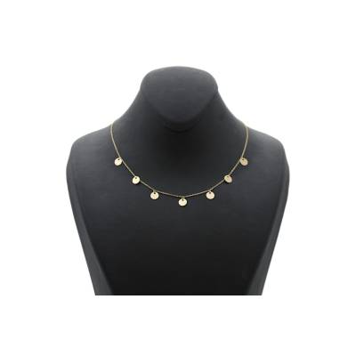 LANT CU MULTIPLE PANDANTE IN FORMA DE BANUT DIN AUR GALBEN 14K_133880