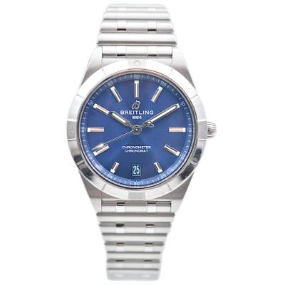 BREITLING CHRONOMAT 36 BLUE DIAL STAINLESS STEEL BOX+PAPERS AUTOMATIC REF: A10380101C1A1