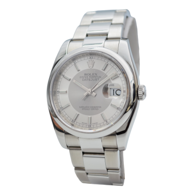 ROLEX DATEJUST 36 STAINLESS STEEL OYSTER SILVER DIAL AUTOMATIC REF: 116200