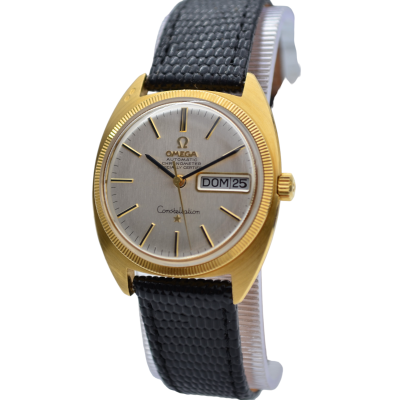 OMEGA CONSTELLATION DAY-DATE GOLD 35X40MM VINTAGE LEATHER STRAP REF: 168.029