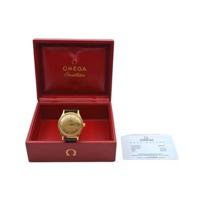 OMEGA CONSTELLATION VINTAGE 34 YELLOW GOLD CHAMPAGNE BAGUETTE DIAL 1962 REf: 168.005/6 34 