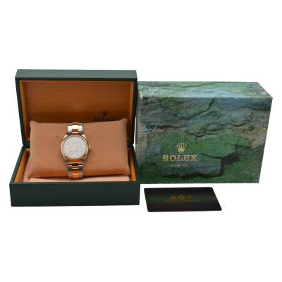 ROLEX OYSTER PERPETUAL 34 TWO TONE SILVER DIAL 2000 AUTOMATIC REF: 14203