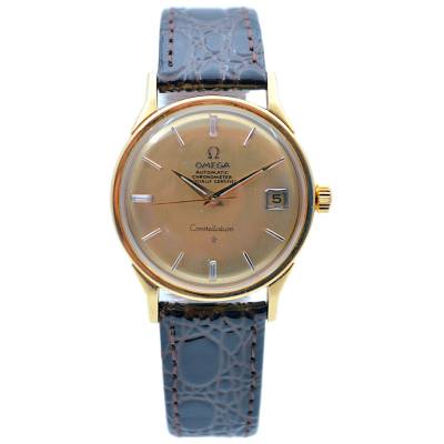 OMEGA CONSTELLATION VINTAGE 34 YELLOW GOLD CHAMPAGNE BAGUETTE DIAL 1962 REf: 168.005/6 34 