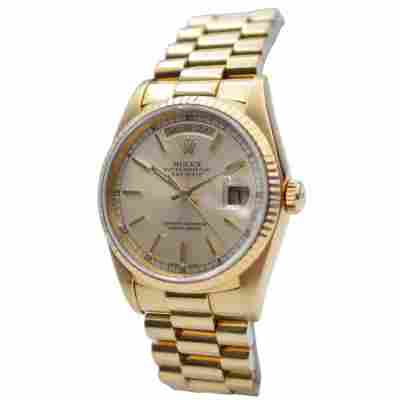 ROLEX DAY-DATE 36MM YELLOW GOLD PRESIDENT VINTAGE RARE REF: 18208
