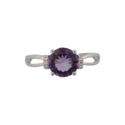 INEL DIN AUR ALB 18K CU DIAMANTE SI AMETIST_124243