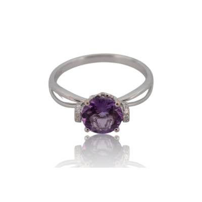 INEL DIN AUR ALB 18K CU DIAMANTE SI AMETIST_124243