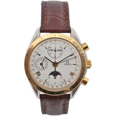 OMEGA SPEEDMASTER MOONPHASE 39 TWO TONE WHITE DIAL AUTOMATIC REF: 175.0034