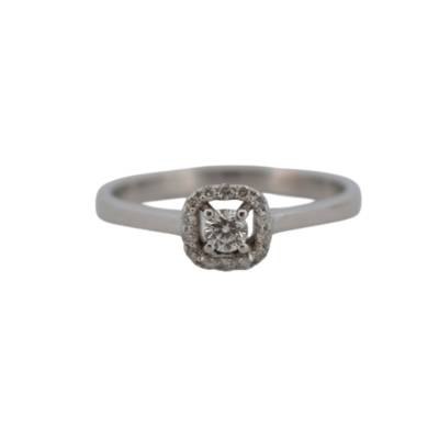 INEL DE LOGODNA DIN AUR ALB 18K CU DIAMANTE_123599