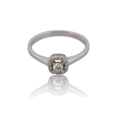 INEL DE LOGODNA DIN AUR ALB 18K CU DIAMANTE_123599