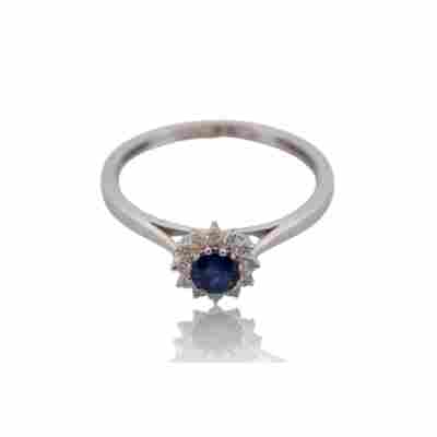 INEL DIN AUR ALB 18K CU DIAMANTE SI SAFIR_124792