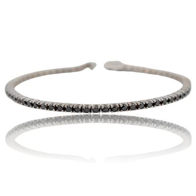 BRATARA TENIS DIN AUR ALB 14K CU DIAMANTE NEGRE_131606