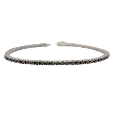 BRATARA TENIS DIN AUR ALB 14K CU DIAMANTE NEGRE_131606