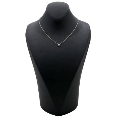 LANT SI PANDANT DIN AUR ALB 18K CU DIAMANT NATURAL_133741