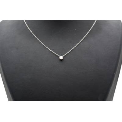 LANT SI PANDANT DIN AUR ALB 18K CU DIAMANT NATURAL_133741