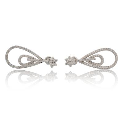 CERCEI DIN AUR ALB 18K CU DIAMANTE NATURALE_124223