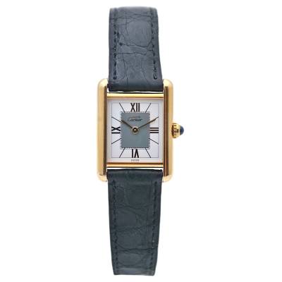 CARTIER TANK VERMEIL 20X28MM GOLD PLATED WHITE&GREY DIAL BOX ONLY QUARTZ REF: 5057001