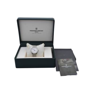 FREDERIQUE CONSTANT SLIMLINE GENEVE 37 STEEL SILVER DIAL BOX+PAPERS REF: FC200/220/235/245X4S25/6