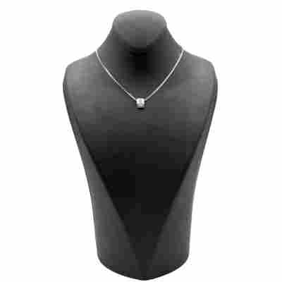 LANT SI PANDANT DIN AUR ALB 18K CU DIAMANTE_124752