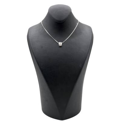 LANT SI PANDANT DIN AUR ALB 18K CU DIAMANTE_124752