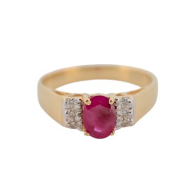 INEL DIN AUR GALBEN 14K CU DIAMANTE SI RUBIN_123996