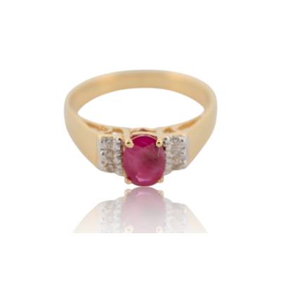 INEL DIN AUR GALBEN 14K CU DIAMANTE SI RUBIN_123996