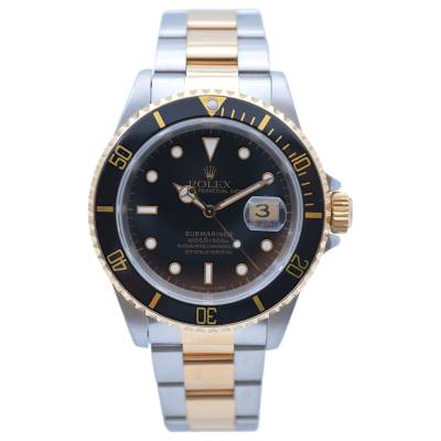 ROLEX SUBMARINER DATE 40 AUTOMATIC TWO TONE BLACK DIAL OYSTER 1993 REF: 16613