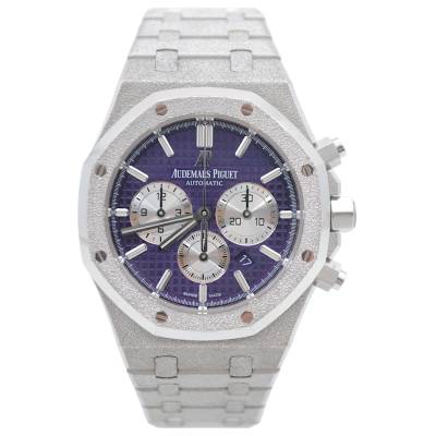 AUDEMARS PIGUET ROYAL OAK CHRONOGRAPH FROSTED GOLD 41 PURPLE DIAL 2019 REF: 26331BC.GG.1224BC.01
