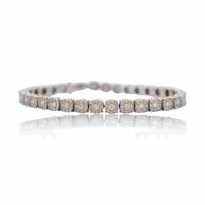 BRATARA TENIS DIN AUR ALB 14K CU DIAMANTE NATURALE_124225