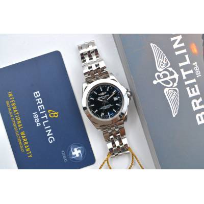 BREITLING GALACTIC SLEEK 32MM STEEL FULL SET 2017 BLACK DIAL REF: W7133012/BF62