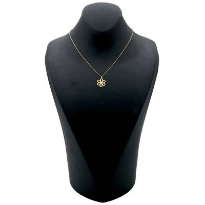 LANT SI PANDANT IN FORMA DE FLOARE DIN AUR GALBEN 14K_131990