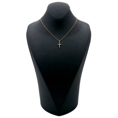 LANT SI PANDANT IN FORMA DE CRUCE DIN AUR GALBEN 9K_132365